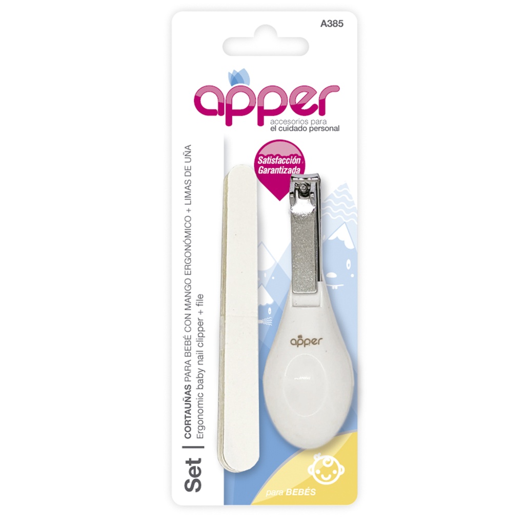 Set cortauña para bebé fácil agarre + limas A385