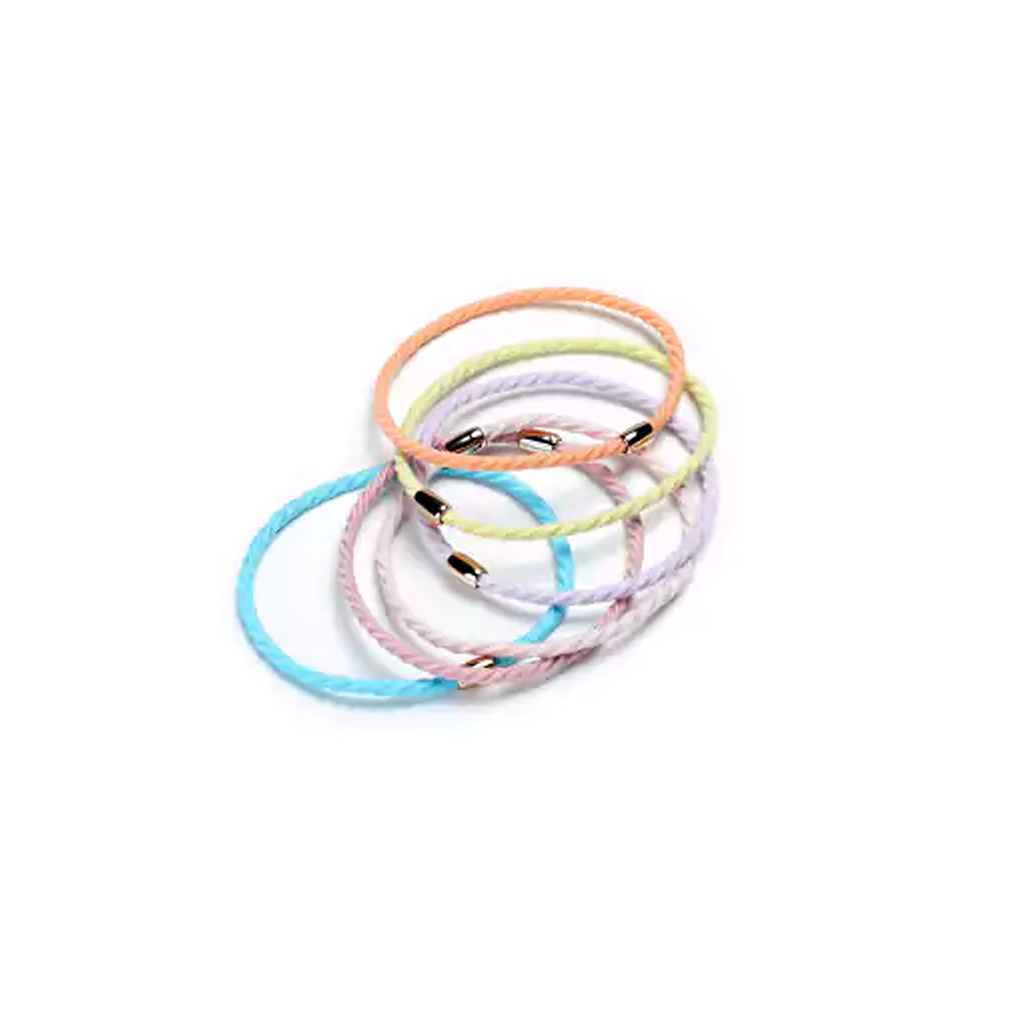 Elásticos cabello diseño retorcido - colores pasteles (pack 6) BA3829