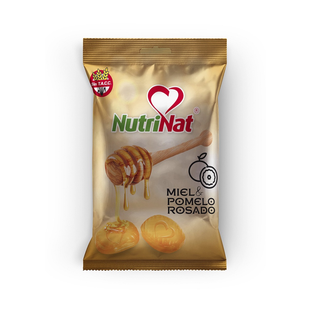 Caramelos Miel + pomelo Rosado   Bolsa 25 paquetitos X 50 grs.