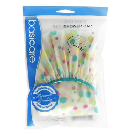 [BA2282] Cofia de baño blanca con lunares de colores BA2282