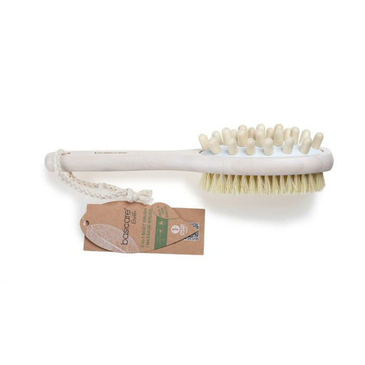 [BA2805] GREEN Cepillo para masaje corporal de doble cara de bamboo (cerdas y pins de madera) BA2805