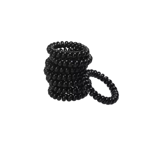 [BA3886] Elásticos espiral negras (8 u) BA3886