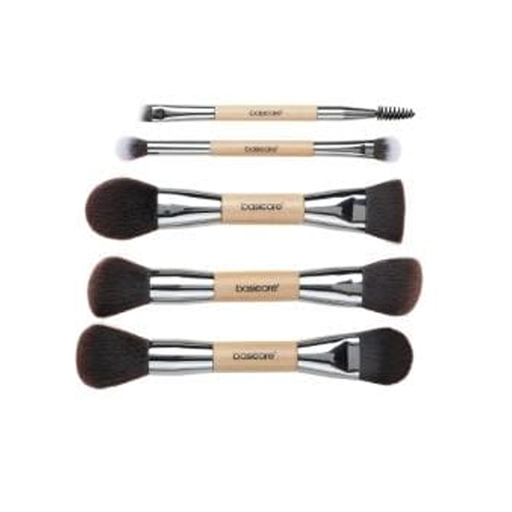 [BA8016] Kit 5 brochas de maquillaje dobles con estuche BA8016