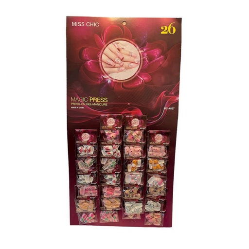 [DW1981] BLISTER DE UÑAS ESTAMPADAS X 26  DW1981