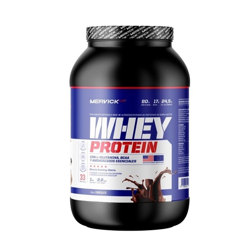 [MER120] WHEY PROTEIN CHOCOLATE MILK 80% PROTEINA + BCAA + GLUTAMINA (30 DOSIS) MER120