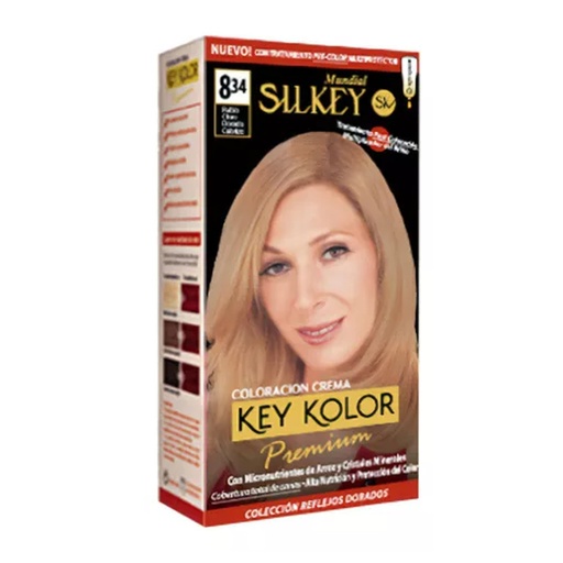 [SK700.8.34] RUBIO CLARO DORADO COBRIZO SILKEY COLOR PREMIUM KIT SK700.8.34