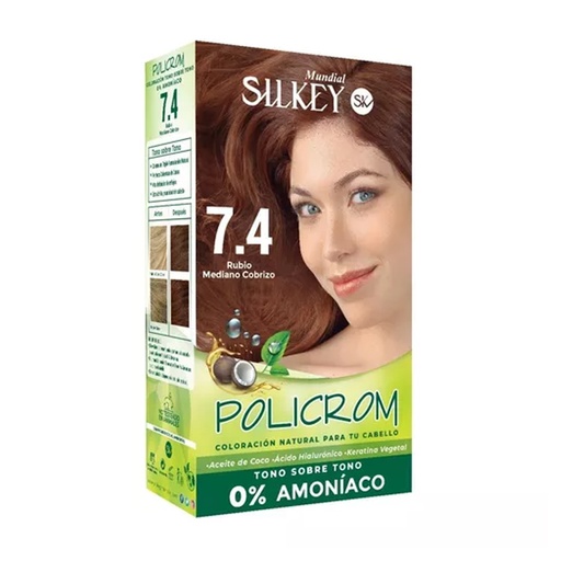 [SK41.7.4] RUBIO MEDIANO COBRIZO  POLICROM SIN AMONIACO KIT SK41.7.4
