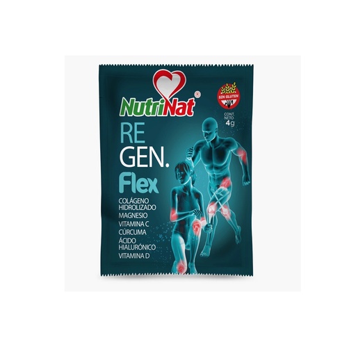 [NU1892] REGEN FLEX(Colág.Hidrolizado ,Magnesio,Vit C,Cúrcuma,Ac.hialurònico,Vit D )  40 sob. X 4 g
