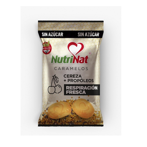 [NU871] Caramelos Cereza + propóleos   Bolsa 25 paquetitos X 50 grs.