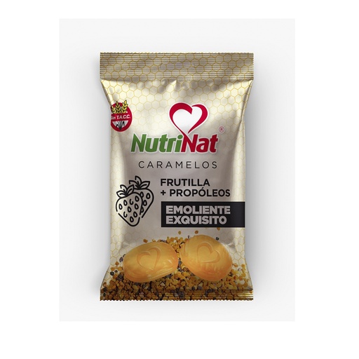 [NU874] Caramelos Fresa + propóleos    Bolsa 25 paquetitos X 50 grs.
