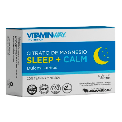 [AQ200] CITRATO DE MAGNESIO SLEEP + CALM Estuche x 30 Cápsulas  AQ200